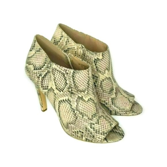 Charles Jourdan Retro Beige Paris Valentine Snakeskin Stiletto Boots Size 9 - Picture 1 of 13